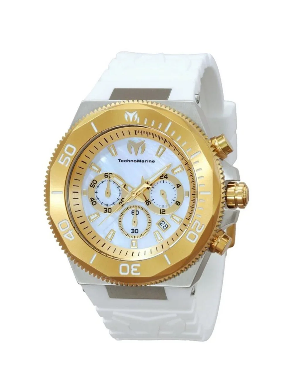 NWT Technomarine Manta Ocean Chronograph GMT Quartz White Dial Men's Watch